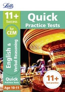 11+ Verbal Reasoning Quick Practice Tests Age 10-11 (Year 6): For the 2025 Cem Tests