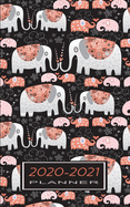 2020-2021 Planner: Small Weekly 24 Months Notebook & Diary with Calendars - Gift for Elephant Lovers