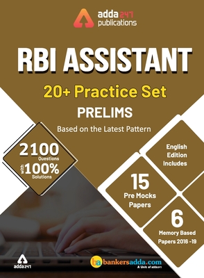 Adda247 20+ RBI Assistant Prelims Mock Papers Practice Book English Medium - Adda247
