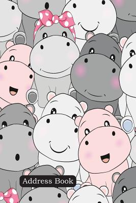 Address Book: Include Alphabetical Index with Cute Baby Hippo Seamless Pattern Cover - Shamrock Logbook