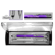 Adoration Pen/Pencil Set Violet/Silver
