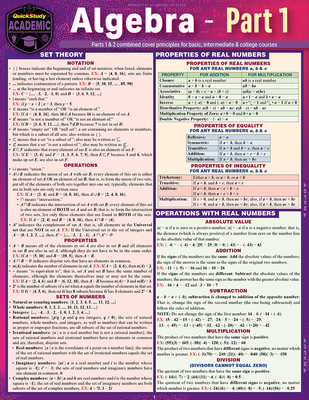 Algebra Part 1: A Quickstudy Laminated Reference Guide - Kizlik, S B, and Expolog LLC