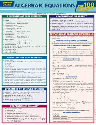 Algebraic Equations Quizzer - BarCharts Inc