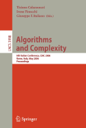 Algorithms and Complexity: 6th Italian Conference, Ciac 2006, Rome, Italy, May 29-31, 2006, Proceedings