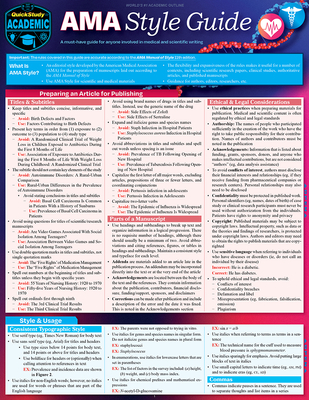 AMA Style Guide - Reference for Science & Medical Writing: A Quickstudy Laminated Guide - Sheahan, Kyra, and Cerri, Kyra (Consultant editor)