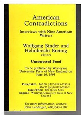 American Contradictions - Binder, Wolfgang (Editor), and Breinig, Helmbrecht (Editor)