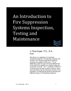 An Introduction to Fire Suppression Systems Inspection, Testing and Maintenance