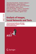 Analysis of Images, Social Networks and Texts: 12th International Conference, AIST 2024, Bishkek, Kyrgyzstan, October 17-19, 2024, Revised Selected Papers
