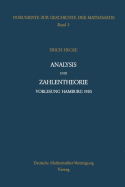 Analysis Und Zahlentheorie: Vorlesung Hamburg 1920