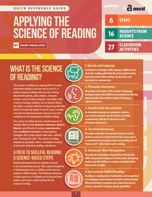 Applying the Science of Reading (Quick Reference Guide) - Weakland, Mark