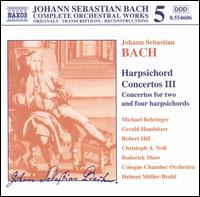 Bach: Harpsichord Concertos 3 - Christine Pichlmeir (violin); Christoph Anselm Noll (harpsichord); Corinne Chapelle (violin); Gerald Hambitzer (harpsichord);...