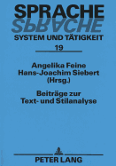 Beitraege Zur Text- Und Stilanalyse