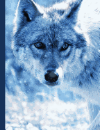Blue Winter Wolf Composition Notebook, Graph Paper: 4x4 Quad Rule Grid Student Exercise Book for Math & Science