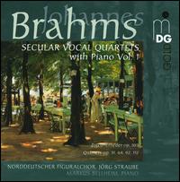 Brahms: Secular Vocal Quartets with Piano, Vol. 1 - Markus Bellheim (piano); Norddeutscher Figuralchor (choir, chorus); J�rg Straube (conductor)