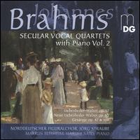 Brahms: Secular Vocal Quartets with Piano, Vol. 2 - Andreas Post (tenor); Ania Vegry (soprano); Guido Ruland (baritone); Haruhi Sato (piano); Markus Bellheim (piano);...
