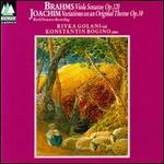 Brahms: Viola Sonatas, Op. 120; Joachim: Variations, Op. 10