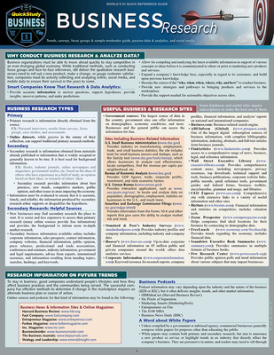 Business Research: a QuickStudy Laminated Reference Guide - Romberg, Susan
