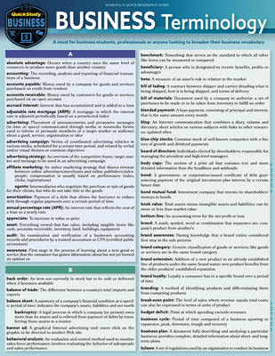 Business Terminology: A Quickstudy Laminated Reference Guide - Scerbo, Jason