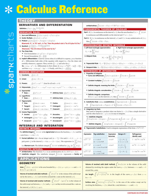 Calculus Reference SparkCharts - SparkNotes