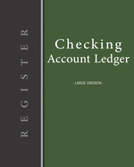Checking account ledger - Large version: Checkbook log - Checkbook register notebook - Personal Checking Account Balance Register - 101 pages, 8"x10" - Paperback - on the cover: blue background with pattern