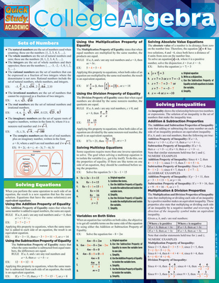College Algebra - BarCharts Inc