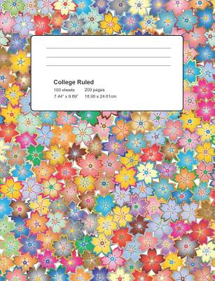 College Ruled: Flower Cover 100 Sheets 200 Pages - S, Michael