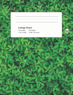 College Ruled: Leaf Cover Notebook 100 Sheets 200 Pages