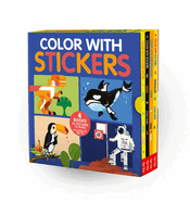 Color with Stickers 4-Book Boxed Set: Dinosaurs; Space; Jungle; Ocean