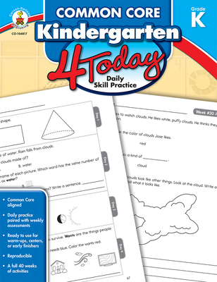 Common Core Kindergarten 4 Today: Daily Skill Practice Volume 2 - Carson Dellosa Education (Compiled by)