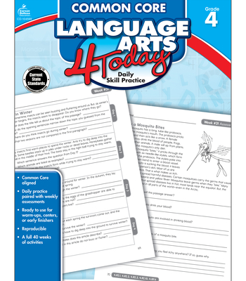 Common Core Language Arts 4 Today, Grade 4 - Carson-Dellosa Publishing (Compiled by)