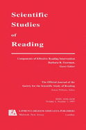 Components of Effective Reading Intervention: A Special Issue of Scientific Studies of Reading