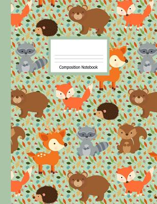 Composition Book: Wide Ruled Notebook Cute Forest Animals Design Cover - Designs, Lark