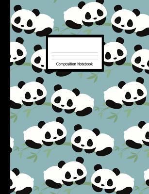 Composition Book: Wide Ruled Notebook Panda Bears on Blue Design Cover - Designs, Lark