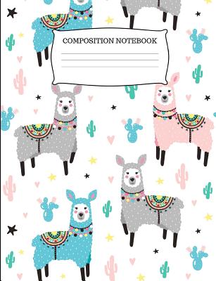Composition Notebook: Adorable Llama and Cactus Wide Ruled Composition Book - Journals, Inspyre