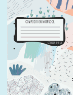 Composition Notebook: College Ruled: 100+ Lined Pages Writing Journal: Modern Abstract in Mint & Coral 0953
