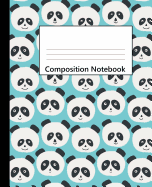 Composition Notebook: Cute Black & White Panda Bears Pattern Wide Ruled Blank Lined Composition Book Journal (7.5 X 9.25in) Cute Notebooks - Back to School Notes Writing Diary to Write in Gift