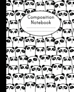 Composition Notebook: Cute Panda Pattern - College Ruled - Notebook For Kids, School Notebook