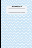 Composition Notebook: Light Blue with White Zig Zags (100 Pages, College Ruled)