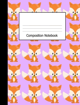 Composition Notebook: Wide Ruled Kids Writing Book Cute Fox on Lilac Design Cover - Publishing, Lark Designs