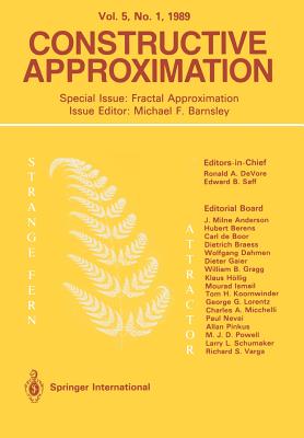 Constructive Approximation: Special Issue: Fractal Approximation - Barnsley, Michael F