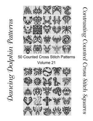 Contrasting Counted Cross Stitch Squares: 50 Counted Cross Stitch Patterns - Patterns, Dancing Dolphin