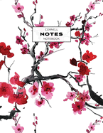 Cornell Notes Notebook: Note Taking with College Ruled Lines, Index and Numbered Pages, Cherry Blossom