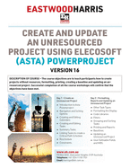 Create and Update an Unresourced Project using Elecosoft (Asta) Powerproject Version 17: 2-day training course handout and student workshops