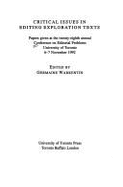 Critical Issues Editing Exploration Text - Warkentin, Germaine