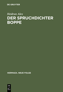Der Spruchdichter Boppe: Edition - Ubersetzung - Kommentar