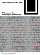Die Bauhaus-Debatte 1953: Dokumente Einer Verdrangten Kontroverse