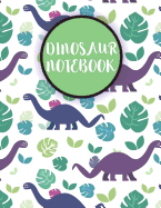 Dinosaur Notebook: Notebook for Kids - 108 Pages Lined and Blank Paper for Writing and Drawing - 8.5"x11" Composition Notebook