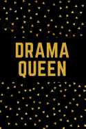 Drama Queen: Superlative Notebook College Rule Journal Black Gold Confetti
