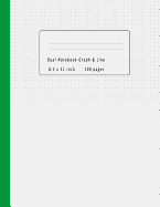 Dual Notebook Graph & Line 8.5x11 Inch 100 Pages: Book Half Lined and Half Graph 5x5 on Same Page, Coordinate, Grid, Squared, Math Paper, Diary Journal Organizer to Get Creative