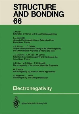 Electronegativity - Sen, Kali D (Editor), and Jorgensen, Christian K (Editor)